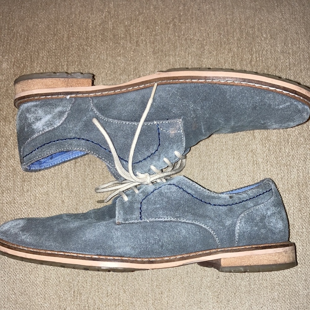 BEN SHERMAN Grey Suede Leather Derby Oxford Dress Shoes Mens Size 8 - Picture 9 of 11